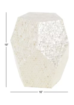 Coupon 🌟 Contemporary 👩 Mother of Pearl Accent Table by Monroe Lane 🥰 -Monroe Lane Sales Belk 5990