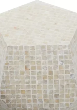 Coupon 🌟 Contemporary 👩 Mother of Pearl Accent Table by Monroe Lane 🥰 -Monroe Lane Sales Belk 5991