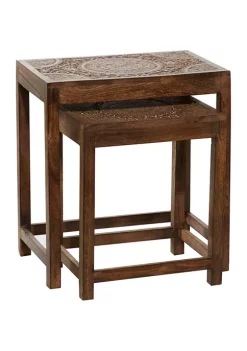 Best Pirce 🔔 Eclectic Wood Accent Table - Set of 2 by Monroe Lane ✨