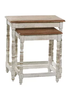 Best Pirce 🔔 Eclectic Wood Accent Table - Set of 2 by Monroe Lane ✨ -Monroe Lane Sales Belk 6007