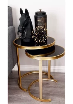 Discount 💯 Contemporary Metal Accent Table - Set of 3 by Monroe Lane 👏 -Monroe Lane Sales Belk 6018