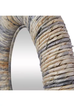 Wholesale ⭐ Coastal Teak Wood Wall Mirror by Monroe Lane 😀 -Monroe Lane Sales Belk 6112