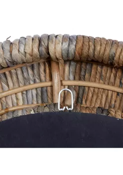 Wholesale ⭐ Coastal Teak Wood Wall Mirror by Monroe Lane 😀 -Monroe Lane Sales Belk 6113