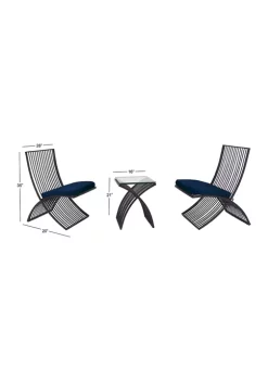 Best Sale 🎉 Eclectic Metal Outdoor Seating Set - Set of 3 by Monroe Lane 🤩 -Monroe Lane Sales Belk 6214