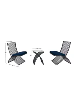 Best Sale 🎉 Eclectic Metal Outdoor Seating Set - Set of 3 by Monroe Lane 🤩 -Monroe Lane Sales Belk 6215