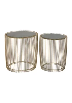 Outlet 💯 Contemporary Metal Accent Table - Set of 2 by Monroe Lane 🧨 -Monroe Lane Sales Belk 6291