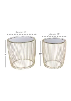 Outlet 💯 Contemporary Metal Accent Table - Set of 2 by Monroe Lane 🧨 -Monroe Lane Sales Belk 6292