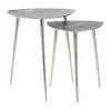 Cheap 🎁 Contemporary Aluminum Accent Table - Set of 2 by Monroe Lane 🔔