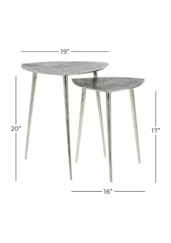 Cheap 🎁 Contemporary Aluminum Accent Table - Set of 2 by Monroe Lane 🔔 -Monroe Lane Sales Belk 6310