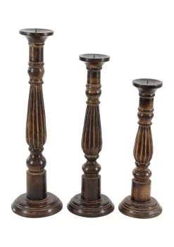 Best reviews of 😉 Traditional Mango Wood Candle Holder - Set of 3 by Monroe Lane 🌟 -Monroe Lane Sales Belk 634
