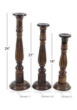Best reviews of 😉 Traditional Mango Wood Candle Holder - Set of 3 by Monroe Lane 🌟 -Monroe Lane Sales Belk 635