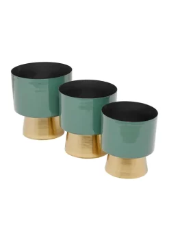 Hot Sale 🌟 Modern Metal Planter - Set of 3 by Monroe Lane 👏 -Monroe Lane Sales Belk 6351