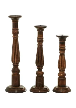 Best reviews of 😉 Traditional Mango Wood Candle Holder - Set of 3 by Monroe Lane 🌟 -Monroe Lane Sales Belk 636