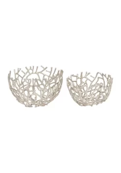 Deals ⭐ Coastal Aluminum Decorative Bowl - Set of 2 by Monroe Lane 🛒 -Monroe Lane Sales Belk 6385