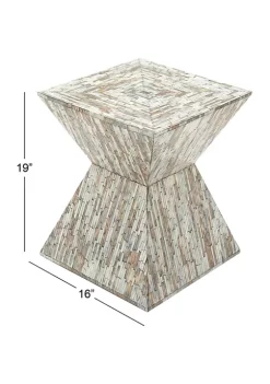 Best Pirce 💯 Contemporary 👩 Mother of Pearl Accent Table by Monroe Lane ✔️ -Monroe Lane Sales Belk 6389