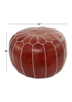 Hot Sale 🛒 Bohemian Leather Pouf by Monroe Lane 🔔 -Monroe Lane Sales Belk 6451