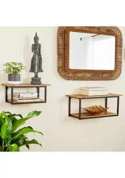 Best reviews of 🥰 Industrial Metal Wall Shelf - Set of 2 by Monroe Lane 🤩 -Monroe Lane Sales Belk 6462