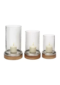 Outlet ⌛ Traditional Wood Hurricane Lamp - Set of 3 by Monroe Lane 😀