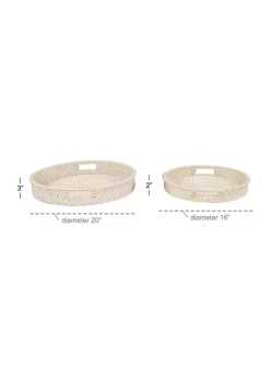 Best Pirce ✨ Bohemian Rattan Tray - Set of 2 by Monroe Lane ⌛ 10 Best Pirce ✨ Bohemian Rattan Tray - Set of 2 by Monroe Lane ⌛ -Monroe Lane Sales Belk 6611