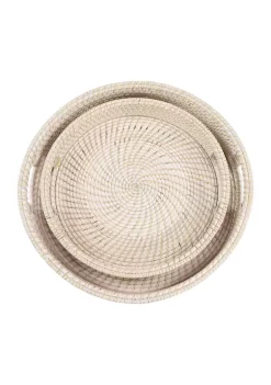 Best Pirce ✨ Bohemian Rattan Tray - Set of 2 by Monroe Lane ⌛ 11 Best Pirce ✨ Bohemian Rattan Tray - Set of 2 by Monroe Lane ⌛ -Monroe Lane Sales Belk 6612