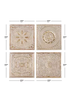 Discount 👏 Eclectic Metal Wall Decor - Set of 4 by Monroe Lane ✔️ -Monroe Lane Sales Belk 6639