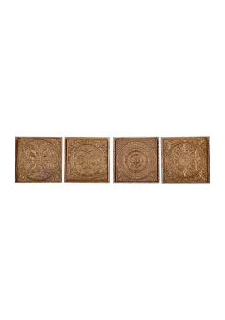 Discount 👏 Eclectic Metal Wall Decor - Set of 4 by Monroe Lane ✔️ -Monroe Lane Sales Belk 6640