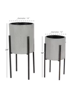 New 👏 Modern Metal Planter - Set of 2 by Monroe Lane 🎁 -Monroe Lane Sales Belk 6697