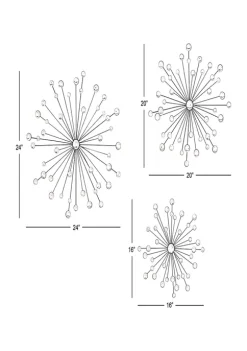Wholesale 😀 Glam Metal Wall Decor - Set of 3 by Monroe Lane ⌛ -Monroe Lane Sales Belk 6749