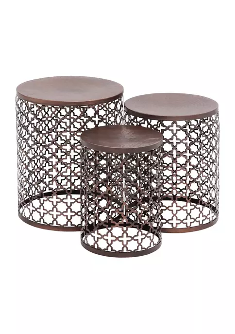 Budget ๐ Industrial Metal Accent Table - Set of 3 by Monroe Lane ๐ 2 Budget ๐ Industrial Metal Accent Table - Set of 3 by Monroe Lane ๐ - Image 2