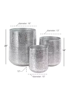 Discount 👏 Glam Aluminum Planter - Set of 3 by Monroe Lane ⭐ -Monroe Lane Sales Belk 6766