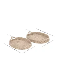 New 🤩 Bohemian Dried Plant Tray - Set of 2 by Monroe Lane ❤️ -Monroe Lane Sales Belk 6785