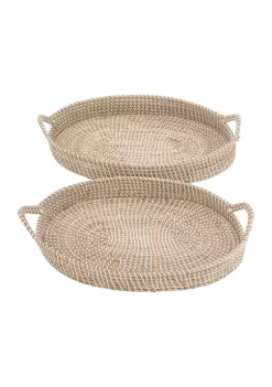 New 🤩 Bohemian Dried Plant Tray - Set of 2 by Monroe Lane ❤️ -Monroe Lane Sales Belk 6786