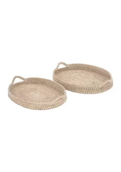 New 🤩 Bohemian Dried Plant Tray - Set of 2 by Monroe Lane ❤️ -Monroe Lane Sales Belk 6787