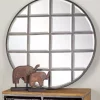 Coupon 🔔 Industrial Metal Wall Mirror by Monroe Lane 👏
