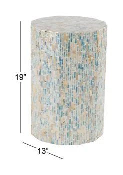 Budget 💯 Contemporary 👩 Mother of Pearl Accent Table by Monroe Lane 👍 -Monroe Lane Sales Belk 6855