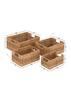 Cheap 🤩 Coastal Seagrass Storage Basket - Set of 4 by Monroe Lane ⌛ -Monroe Lane Sales Belk 6886