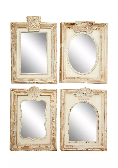 Buy ⭐ Vintage Wood Wall Mirror - Set of 4 by Monroe Lane ✔️ 5 Buy ⭐ Vintage Wood Wall Mirror - Set of 4 by Monroe Lane ✔️ - Image 5
