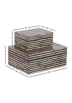 Best deal 🤩 Coastal Shell Box - Set of 2 by Monroe Lane 🎁 -Monroe Lane Sales Belk 6999