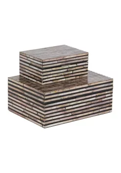 Best deal 🤩 Coastal Shell Box - Set of 2 by Monroe Lane 🎁 -Monroe Lane Sales Belk 7001