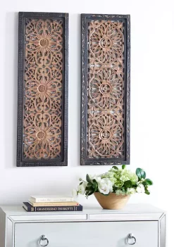 Coupon ❤️ Traditional Wood Wall Decor - Set of 2 by Monroe Lane 💯 -Monroe Lane Sales Belk 7159