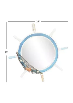 Brand new 😀 Coastal Wood Wall Mirror by Monroe Lane 🔥 -Monroe Lane Sales Belk 7244