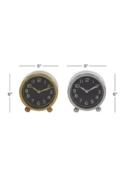Best deal ⭐ Glam Stainless Steel Clock - Set of 2 by Monroe Lane 🌟 -Monroe Lane Sales Belk 7347