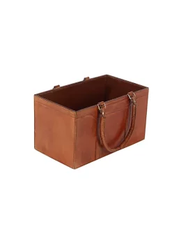 Best Pirce 🔥 Rustic Leather Magazine Holder by Monroe Lane 🔥 -Monroe Lane Sales Belk 7398