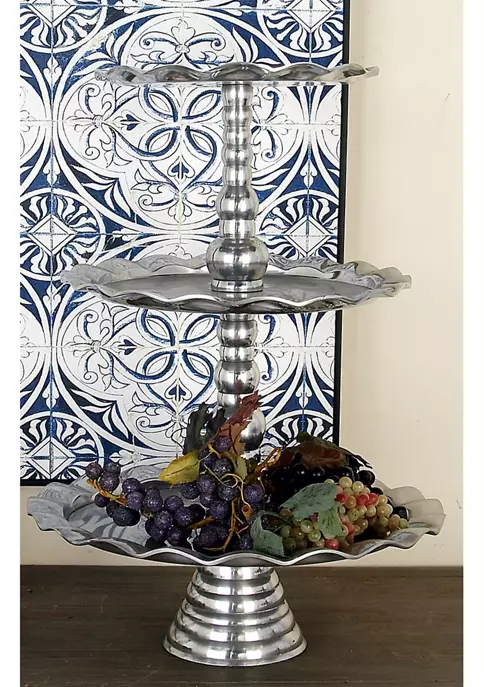 Hot Sale 🤩 Traditional Aluminum Tiered Server by Monroe Lane ⭐ 2 Hot Sale 🤩 Traditional Aluminum Tiered Server by Monroe Lane ⭐ - Image 2