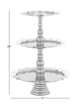 Hot Sale 🤩 Traditional Aluminum Tiered Server by Monroe Lane ⭐ 9 Hot Sale 🤩 Traditional Aluminum Tiered Server by Monroe Lane ⭐ -Monroe Lane Sales Belk 7530