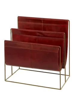 Cheapest 😀 Modern Leather Magazine Holder by Monroe Lane 🔔 -Monroe Lane Sales Belk 7540