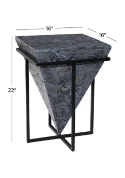 Best Sale ⭐ Contemporary Teak Wood Accent Table by Monroe Lane 🔥 -Monroe Lane Sales Belk 7598