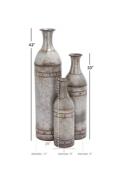 Top 10 🛒 Farmhouse Metal Vase - Set of 3 by Monroe Lane 🧨 -Monroe Lane Sales Belk 7621