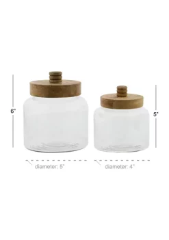 New 🛒 Farmhouse Glass Canisters - Set of 2 by Monroe Lane ✔️ -Monroe Lane Sales Belk 7660
