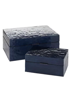 Budget 🥰 Coastal 👩 Mother of Pearl Box - Set of 2 by Monroe Lane 🔔